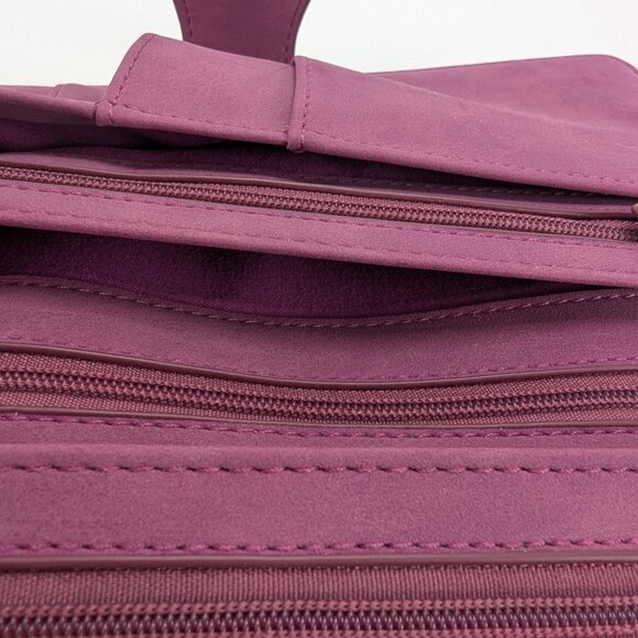 Francesca's Travel Wallet Laser Cut Design Purple Gold Clutch Style - Picture 11 of 12